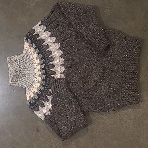 DANSPUN HANDKNITTED FAIR ISLE 100% WOOL SWEATER MADE IN DENMARK